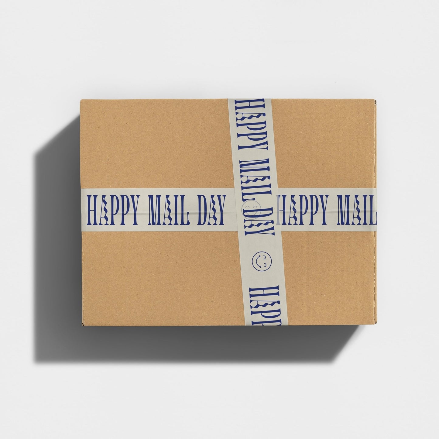"Happy Mail Day" Shipping Tape - Cream/Blue - shippytape