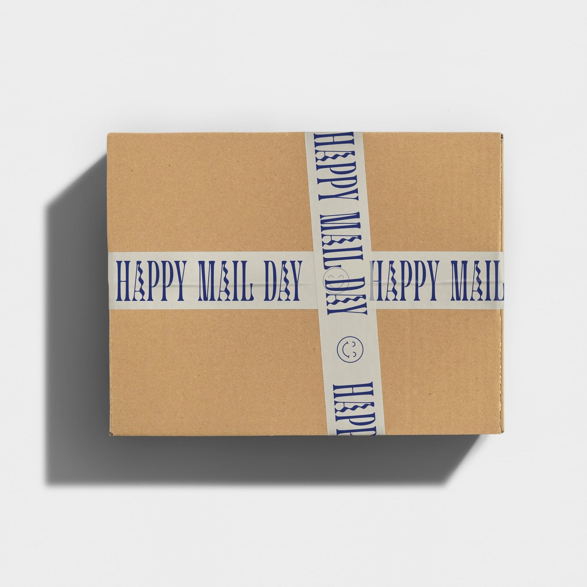 "Happy Mail Day" Shipping Tape - Cream/Blue - shippytape