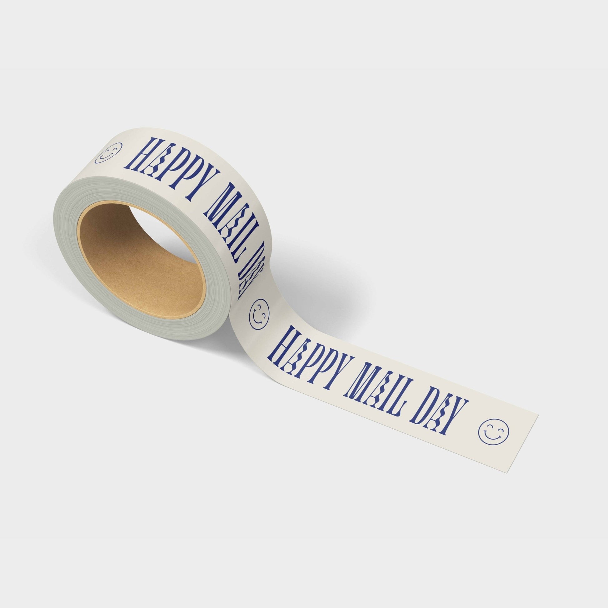 "Happy Mail Day" Shipping Tape - Cream/Blue - shippytape